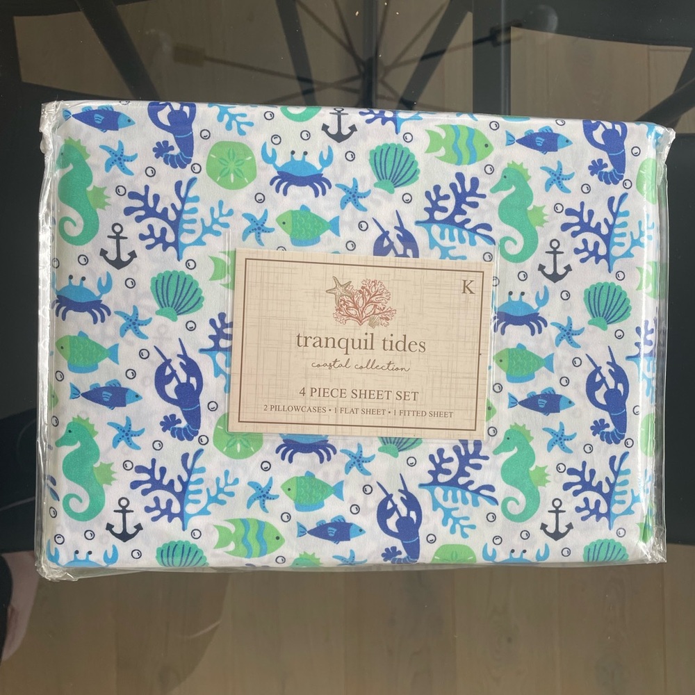 Coastal Printed King Sheet Set